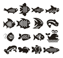 Fish icons set