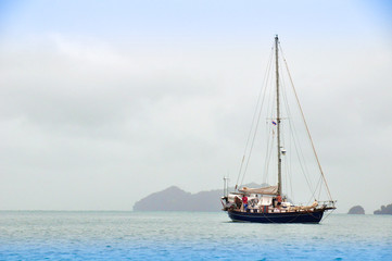 Beautiful sailboat in the afternoon in Krabi
