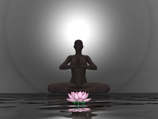 Lotus meditation - 3D render