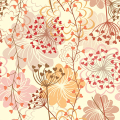 Seamless floral retro vector background