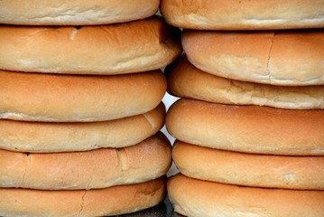 Round bread at the market