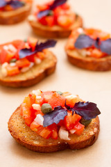 Bruschetta with tomatoes and basil