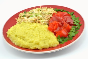 sałatka gyros z ryżem i papryką