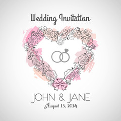 Heart Wedding Invitation