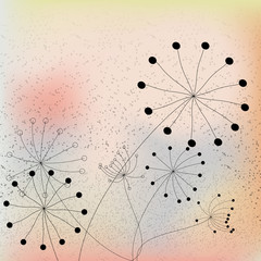 vector backgroundand silhouettes  flowers