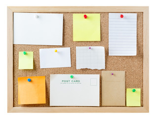 Notice Board with Blank Messages