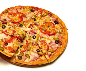 Tasty pizza with vegetables,