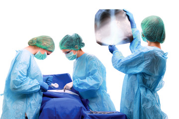 Group of surgeons