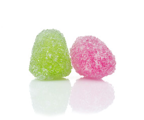 Jellied candies  isolated on white