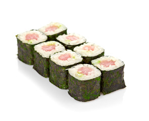 sushi, rolls isolated on white