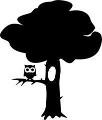 contour tree with owl