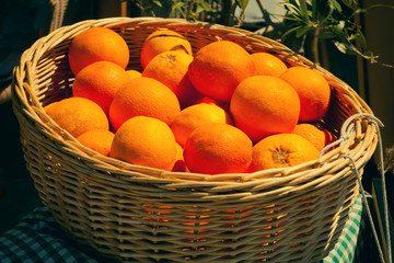 Basket of Fresh Oranges