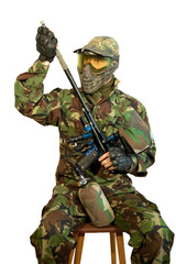 Fototapeta premium Paintballer cleaning the marker