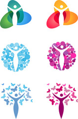 abstrakt body logo-set