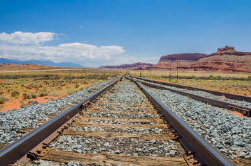 Fototapeta premium A Railway in a Desert Landscape