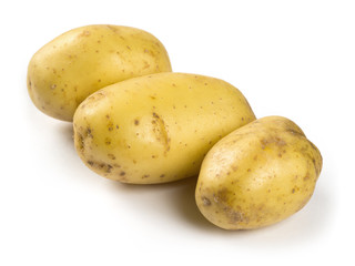 Potatoes on white background