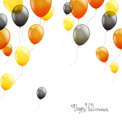 Vector Halloween Background with Flying Balloons