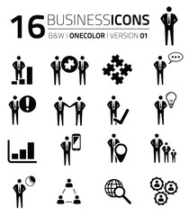 Business icon set isolated on white vector eps10 silhouettes