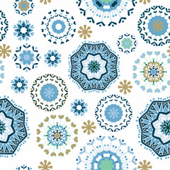 Floral seamless pattern, endless texture with ornate flowers.