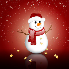 Vector Illustration of a Small Snowman
