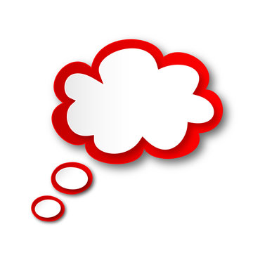 Thought Bubble Icon (speech Balloon Dream Blank Template Button)