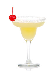 Yellow alcohol margarita cocktail