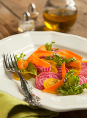Beetroot and carrot salad on plate