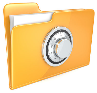 File protection. Folder with combination lock.