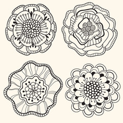 Set of abstract flowers