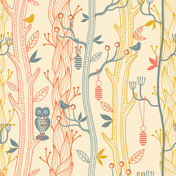 Fototapeta Forest seamless pattern