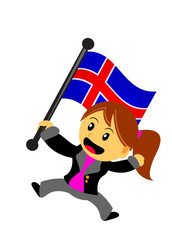 businesswoman with flag