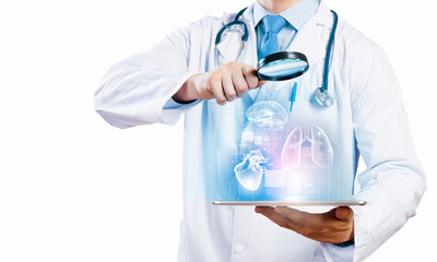 Doctor with tablet pc