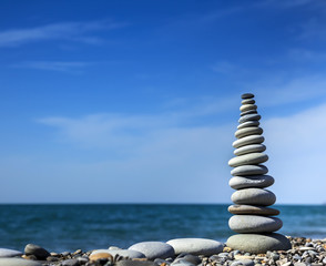 Pyramid of stones for meditation