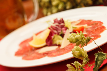Meat Carpaccio with Parmesan Cheese