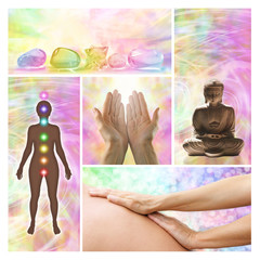 Holistic healing therapy collage