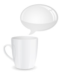 coffee mug with speech bubble 3d