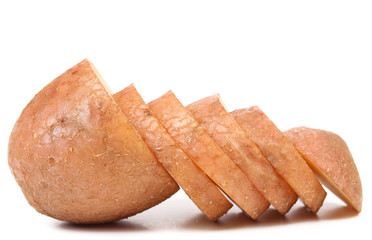 potato cut isolated on white background