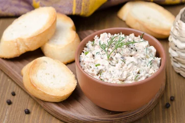 Fototapeten pate of smoked fish with sour cream and herbs © cook_inspire