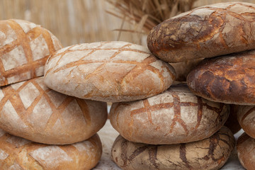Freshly baked traditional bread.