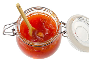 apricot jam in jar