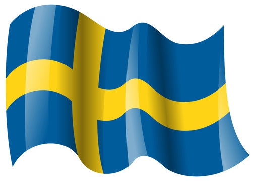 schweden fahne wehend sweden flag waving