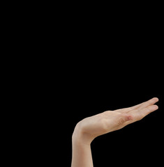Fototapeta premium White hand on black