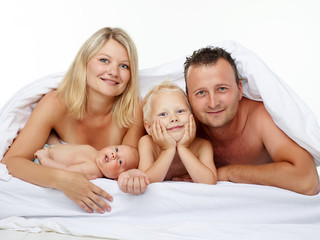 Young family having a lot of fun