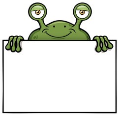 Vector illustration of Cartoon green monster