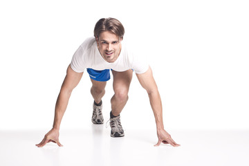 Obraz premium junger mann vor dem Start