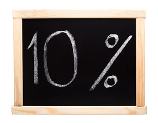 Ten percent written on blackboard
