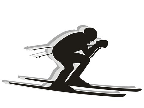 Skiing competitor - Silhouette