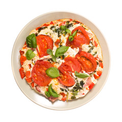 Plate with scrambled eggs