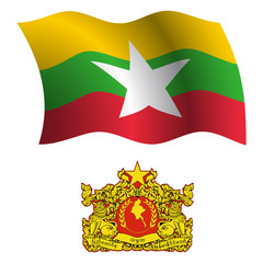 burma wavy flag and coat