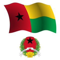 guinea bissau wavy flag and coat